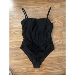 Cupshe Square Neck Black One Piece Swimsuit Size Medium
